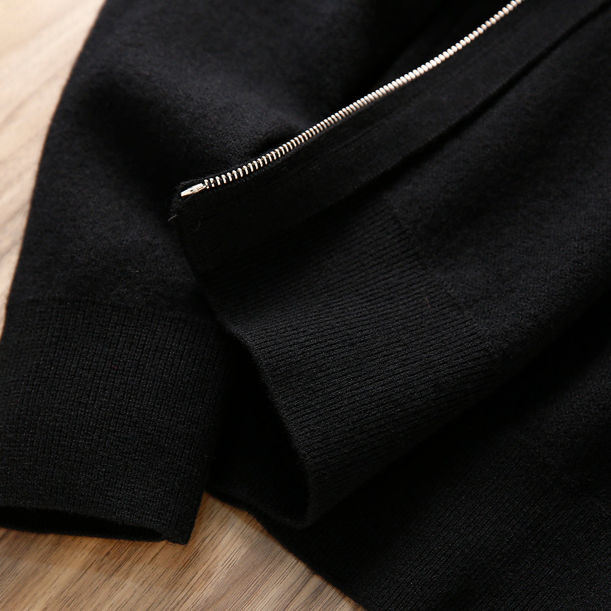 Italian Superfine Golden Wool Stand-Collar Knit – Heavyweight Cardigan Jacket for Autumn/Winter