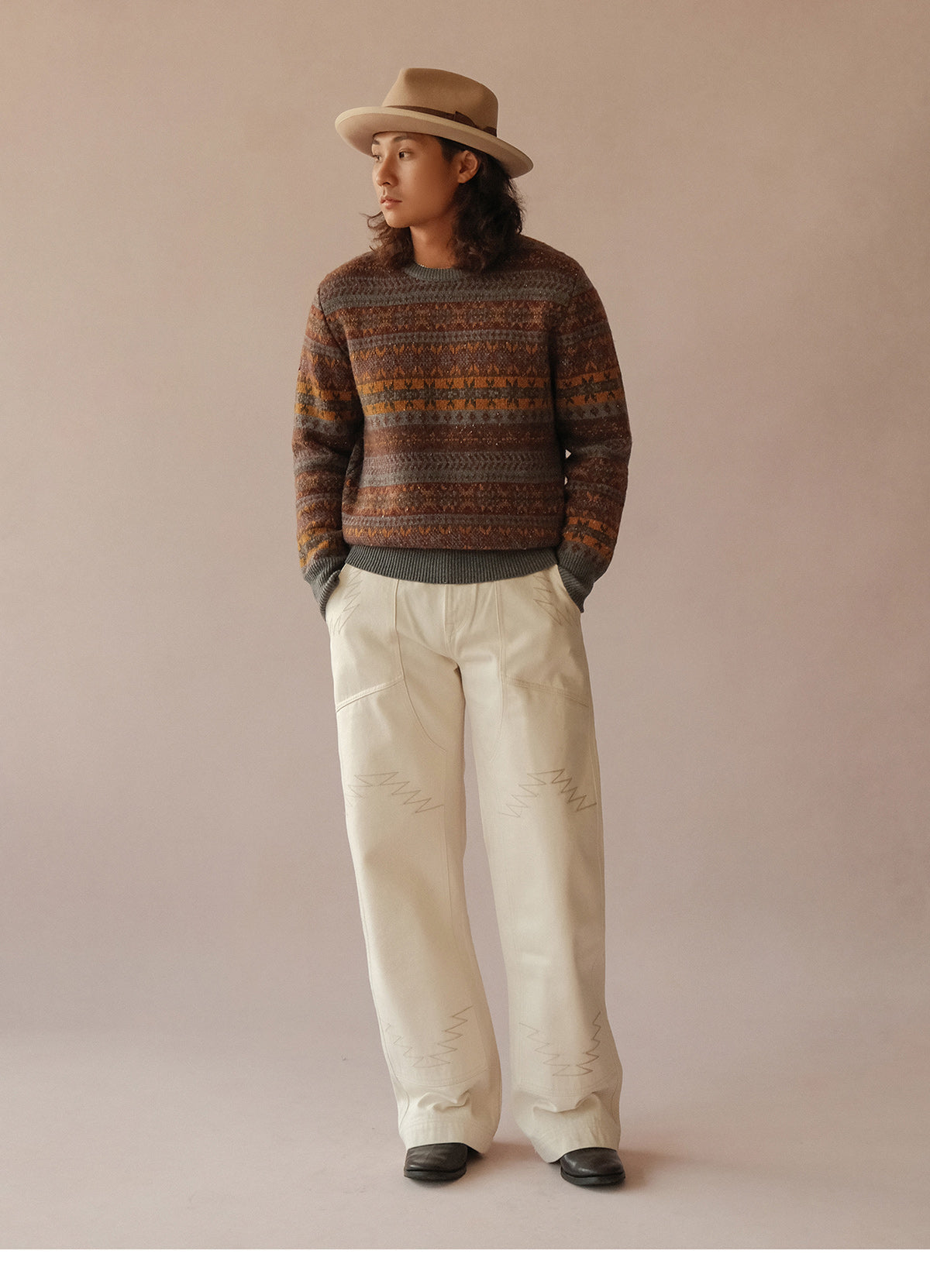 Vintage Fair Isle Wool-Blend Crewneck Sweater – British Heritage Style (Unisex)