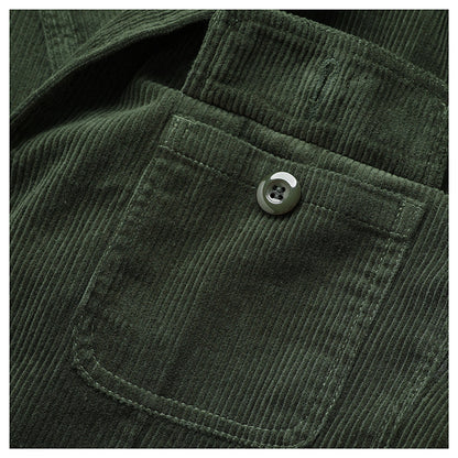 American Retro Amekaji Corduroy Safari Blazer - Casual Suit Jacket (Men)