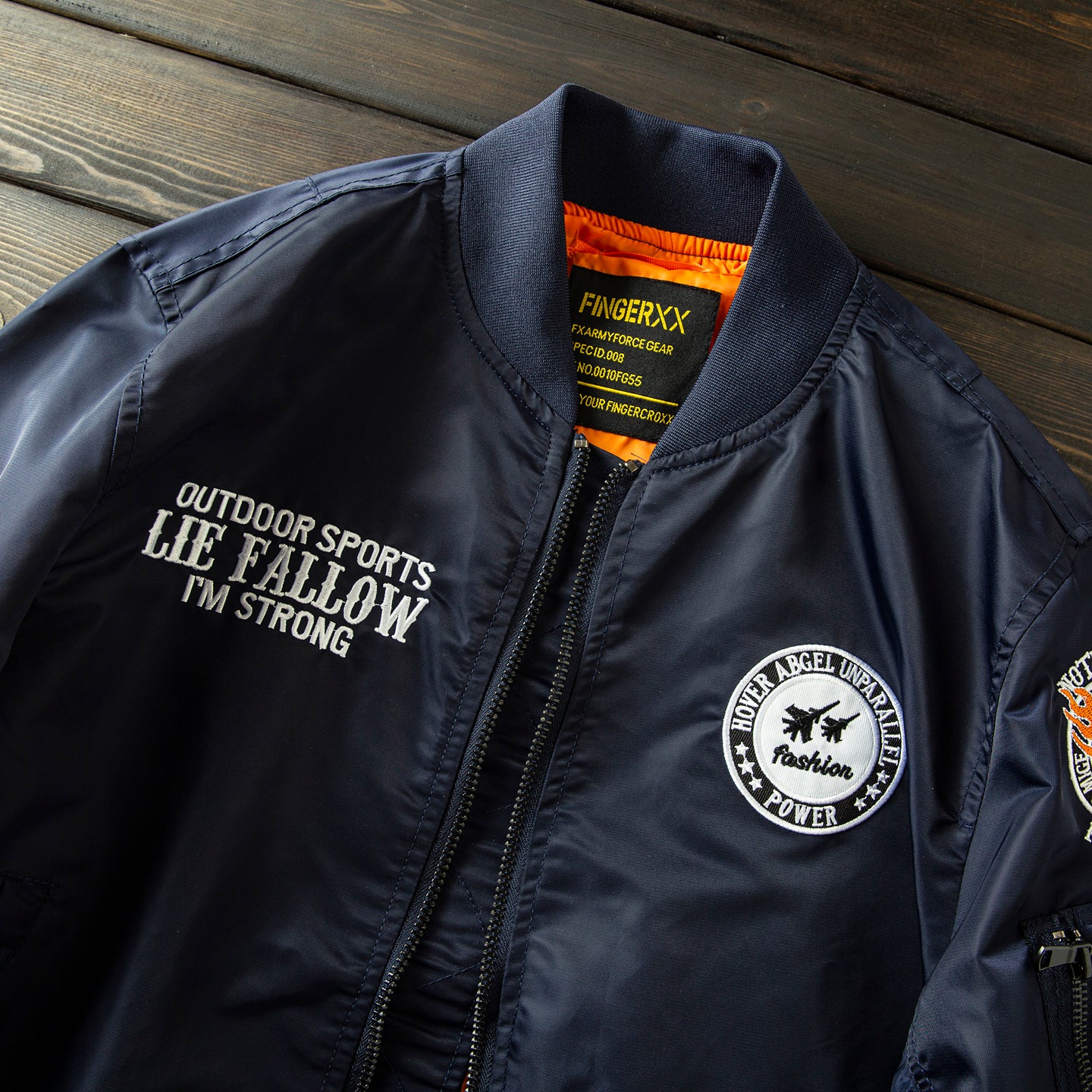 Men’s Heavy Embroidery Baseball-Collar Flight Jacket – Rugged Retro Casual for Fall