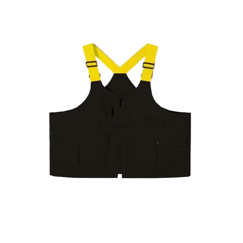 Unisex Convertible Workwear Vest – Textured Woven Multifunctional Top & Single Shoulder Bag – High Street Trendy Brand