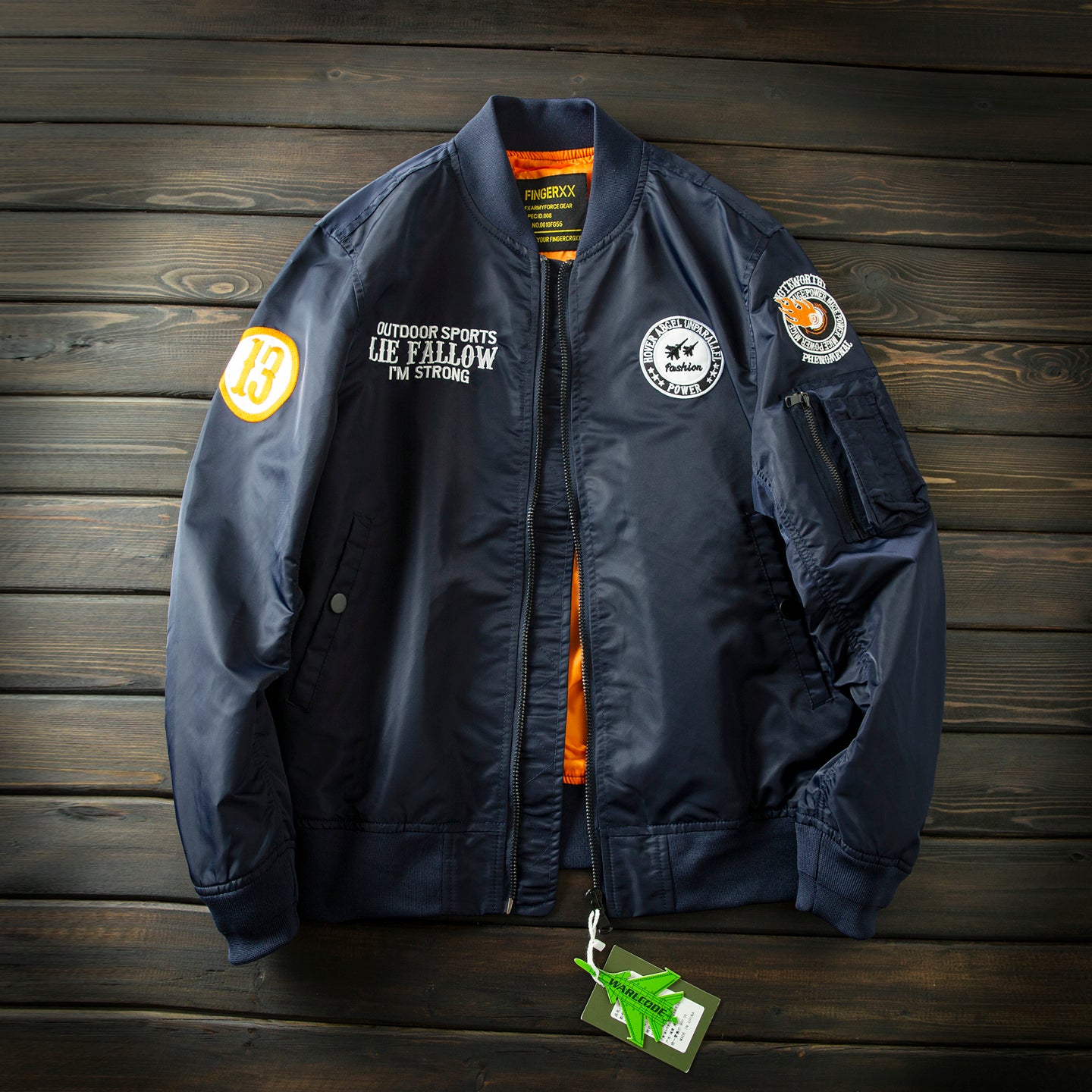 Men’s Heavy Embroidery Baseball-Collar Flight Jacket – Rugged Retro Casual for Fall