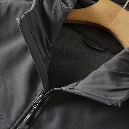 Men's Premium Fleece Thermal Soft Shell Jacket - Autumn Windproof Waterproof Thickened Hooded Coat