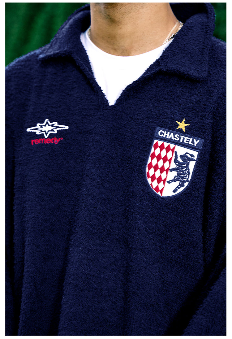 Remedy Inge Sheep” Embroidered Unisex Sweater – American Turn-Down Collar Spring/Autumn Knit