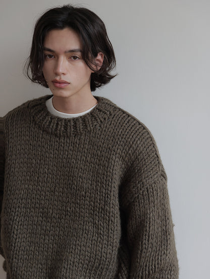 Coke Life Carpem Winter Nordic Iceland Wool Sweater - Handmade Thick-Knit Loose Lazy Top