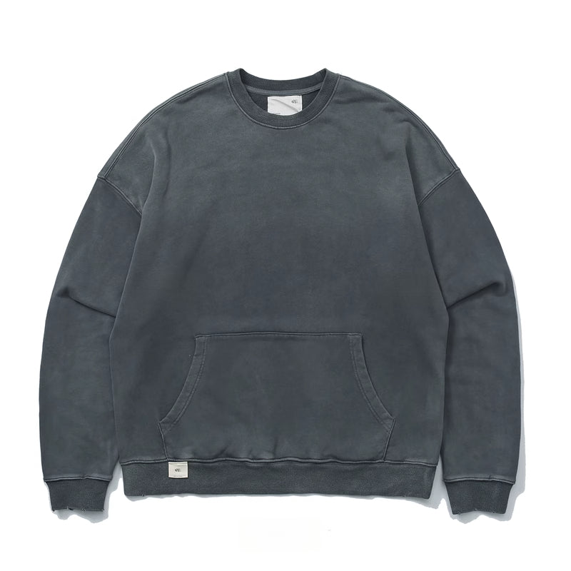 Washed Vintage Heavyweight Crewneck Sweatshirt Retro
