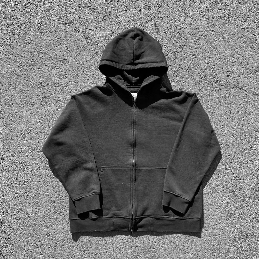 Heavyweight 450g Solid Color Vintage Zipper Cardigan Jacket