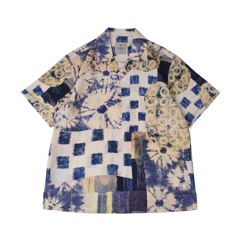 Summer New Hawaiian Print Sleeve Shirt 70% Tencel 30% Linen Shirt Japanese Retro Loose Shirt for Men