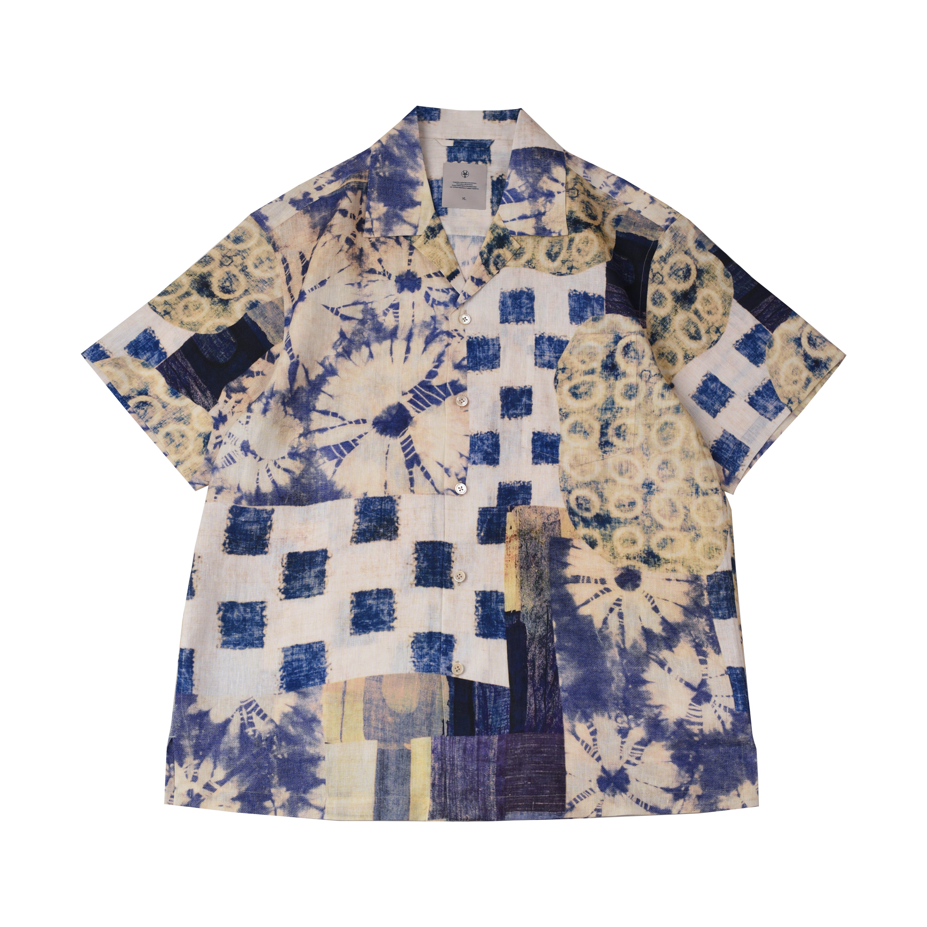 Summer New Hawaiian Print Sleeve Shirt 70% Tencel 30% Linen Shirt Japanese Retro Loose Shirt for Men