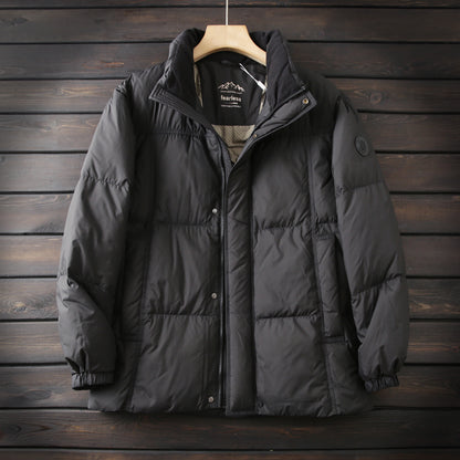 Lightweight 600 Fill Down Puffer Jacket – Stand-Collar Thickened Warm (Men & Unisex)