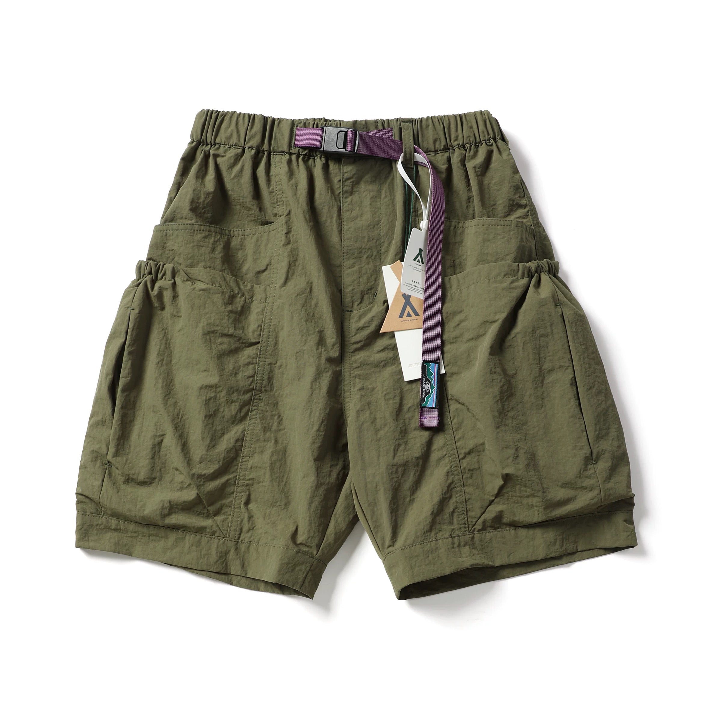 Japanese Retro Large Cargo Shorts Multi-Pocket Unisex Loose Straight
