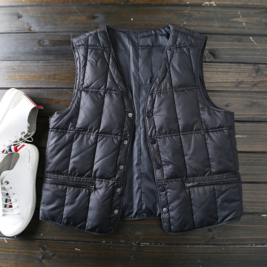 Men's 90% White Goose Down Vest - Export Overstock Warm Winter Inner Liner Waistcoat