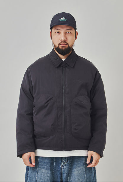 Reversible Plaid Cotton Jacket - Thick Double-Sided Multi-Pocket Coat (Men)