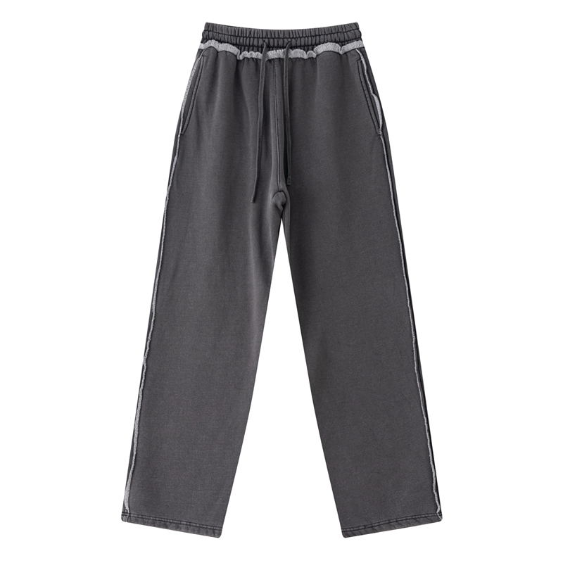 Heavyweight Fleece Washed Straight Sweatpants – Loose Casual American Style