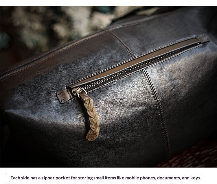 Vegetable-Tanned Cowhide Shoulder Bag – Men's Large Capacity Leather Messenger Bag