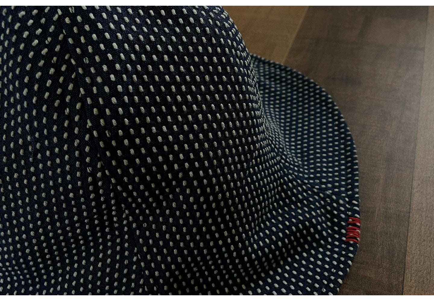Indigo Sashiko Tulip Bucket Hat – Japanese Artisan Outdoor Fisherman Hat