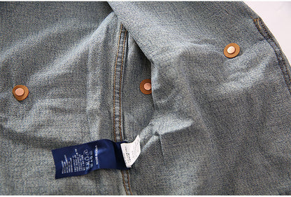 Washed Denim Jacket – Vintage Double Pocket – Coats Jackets | japanese streetwear | vintage workwear | unisex | Yamalinclothes