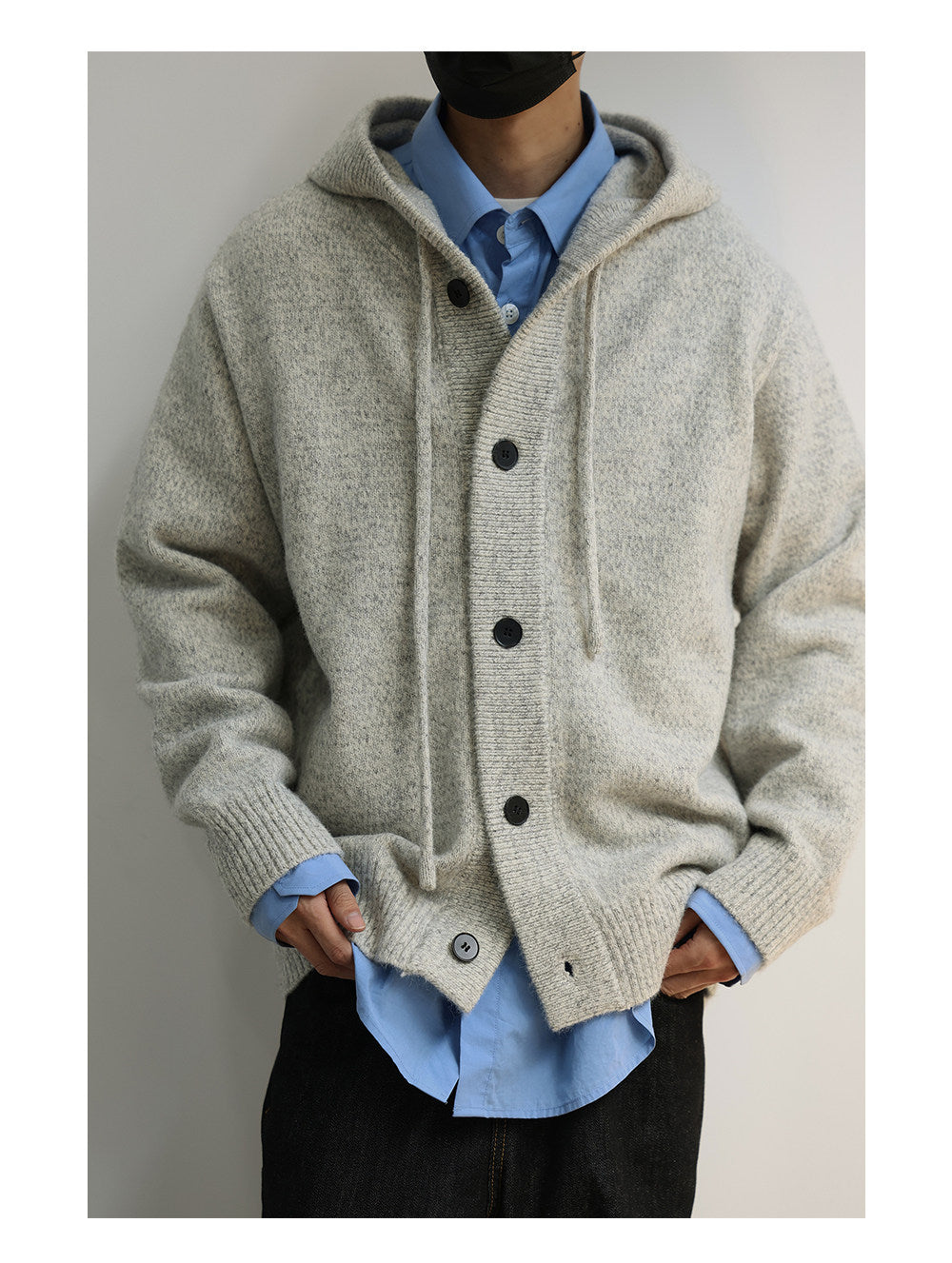Japanese Hooded Knit Cardigan – Button-Down Lazy Couple – Japanese vintage | yamalin clothes | Yamalinclothes