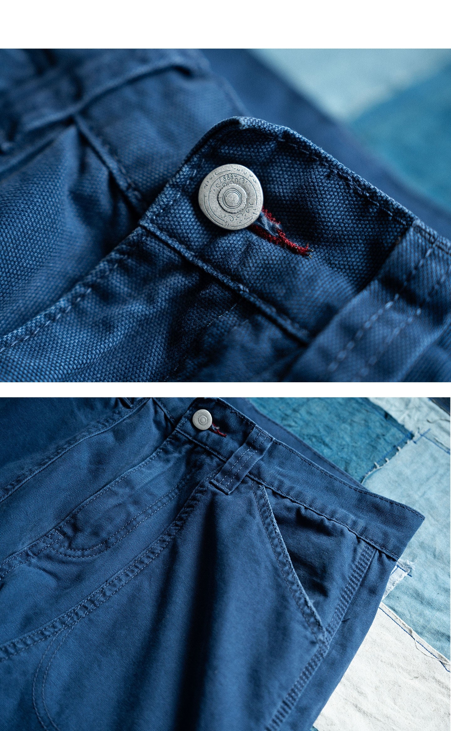 Vintage Washed Workwear Wide Leg Jeans – French Blue Distressed Straight Leg Unisex – Japanese vintage | yamalin clothes | Yamalinclothes