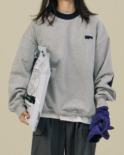 Contrast Crewneck Monogram Embroidery Sweatshirt – Loose Unisex Casual Pullover – Japanese vintage | yamalin clothes | Yamalinclothes