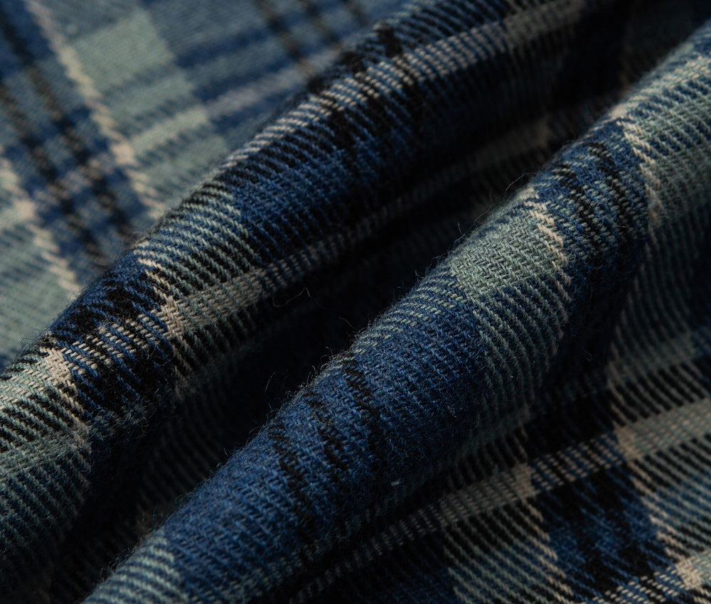 American Vintage Plaid Hooded Cardigan – Oversized Unisex Cotton Sweatshirt Jacket
