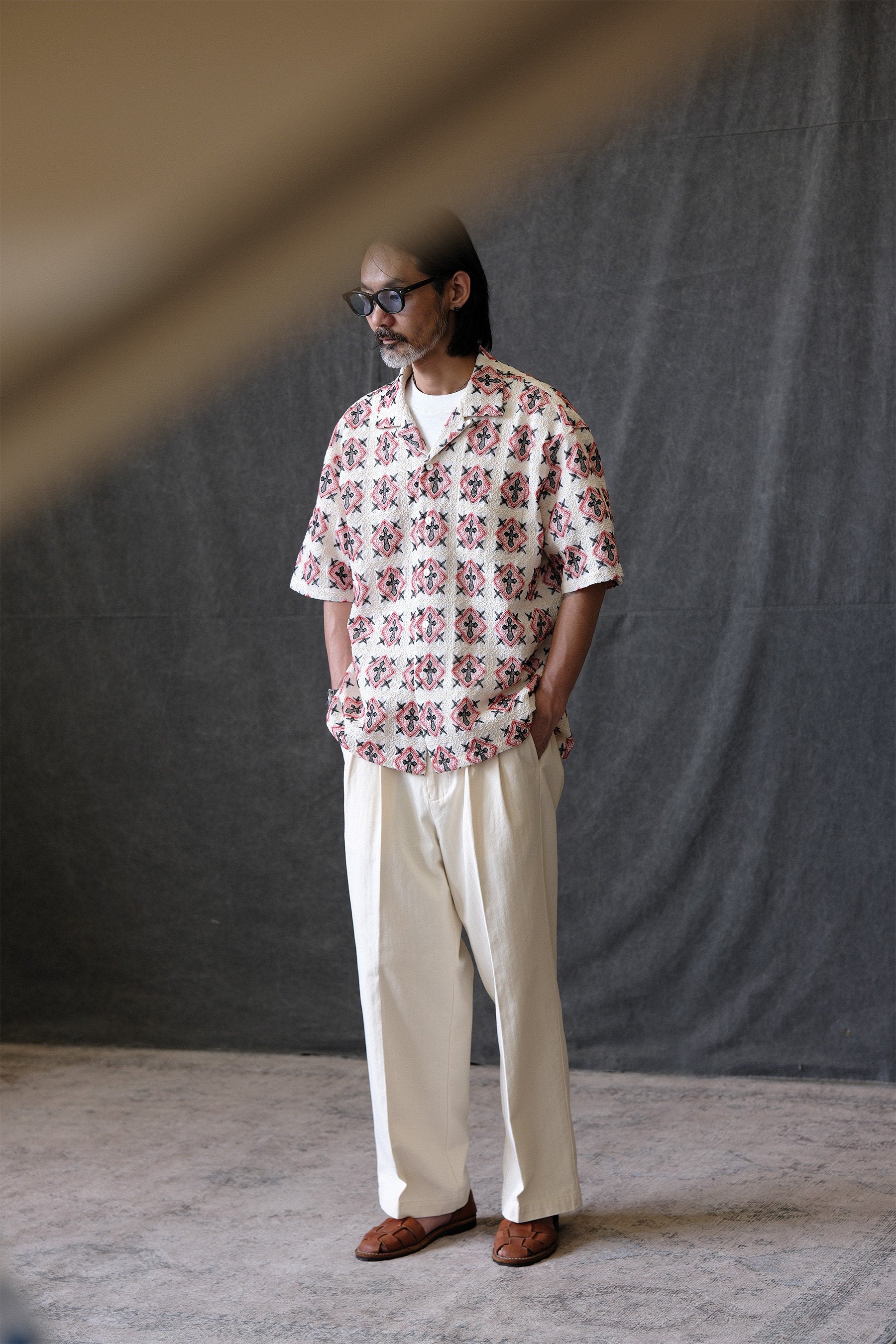 Vintage Kangzheng Labour Union Vintage 100 needle jacquard short sleeves Hawaiian Cuban lining LU958 – Japanese vintage | yamalin clothes | Yamalinclothes