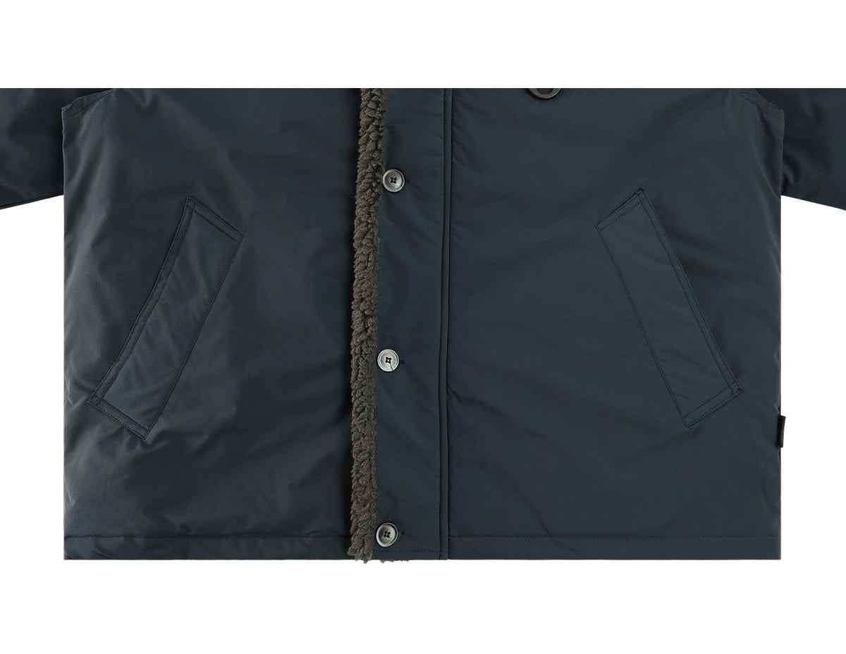 Stand-Collar Jacket – Fleece Trim & Button Front | Yamalinclothes