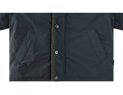Stand-Collar Jacket – Fleece Trim & Button Front | Yamalinclothes
