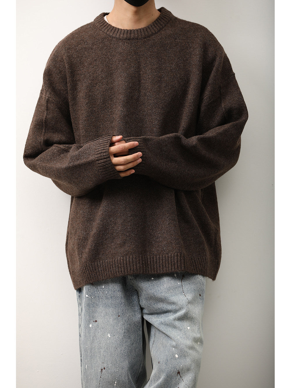 Japanese Crew Neck Knit Sweater – Unisex Base Layer Top – Japanese vintage | yamalin clothes | Yamalinclothes