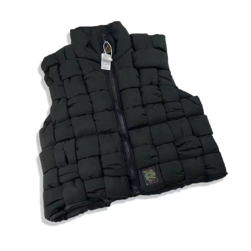 Double-Sided Cotton Woven High-Neck Vest – Warm Sleeveless Unisex – Vests | japanese streetwear | vintage workwear | unisex | Yamalinclothes