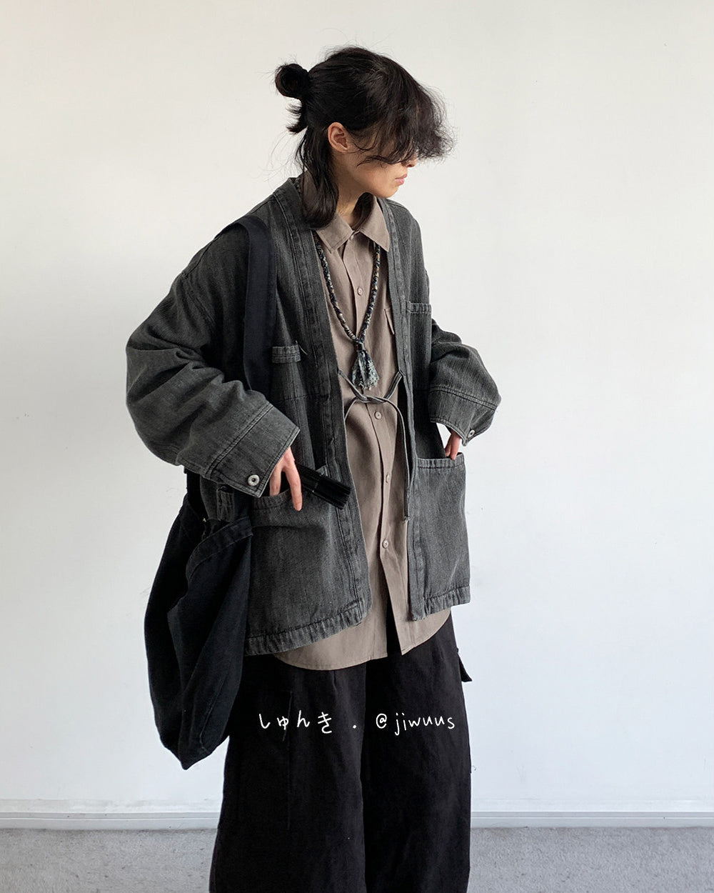 Chinese Retro Modified Cardigan Robe Denim Jacket – Loose Unisex Spring