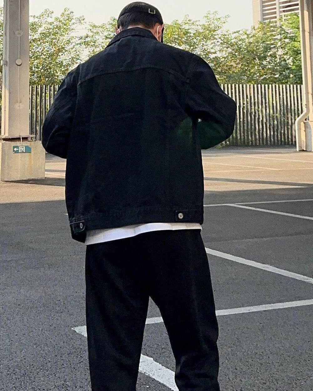 American Vintage Washed Denim Jacket – Oversized Unisex Utility Trucker Coat