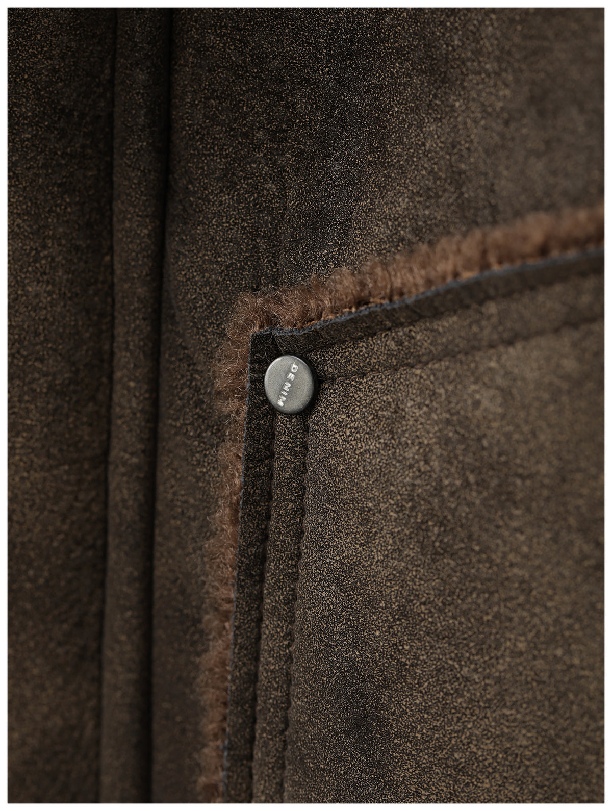Faux Leather Jacket – Aged Finish & Fleece Collar