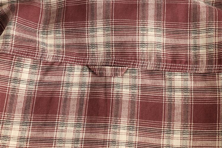 Japanese Plaid Workwear Shirt – Men's Washed Cotton Large Pocket Long-Sleeve