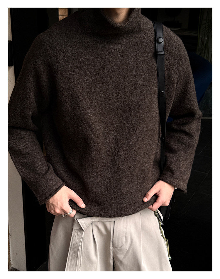 560G Turtleneck Drop Shoulder Sweater – Warm Loose Unisex