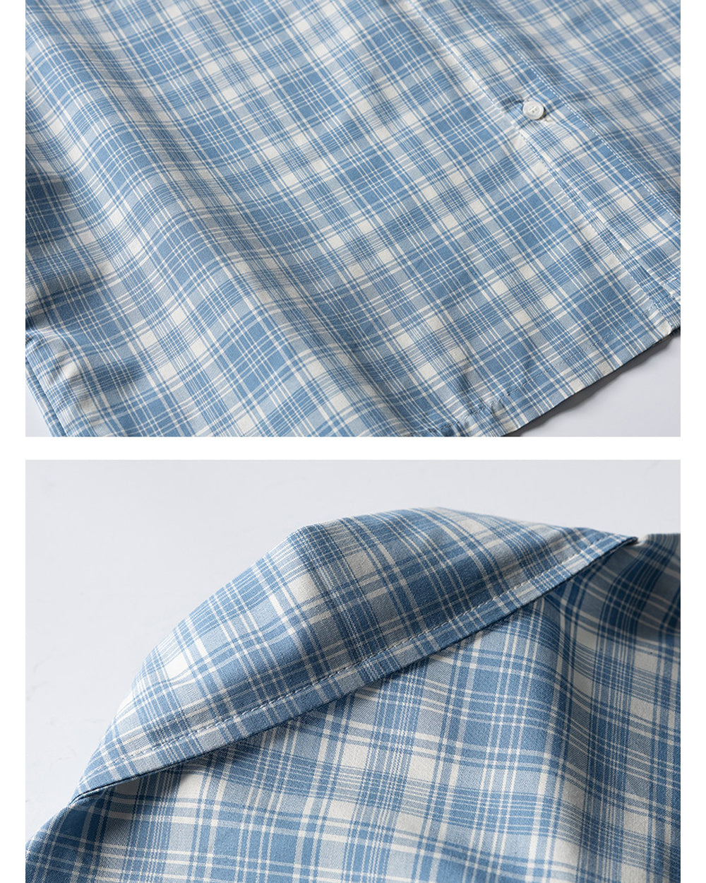 Retro Plaid Double Pocket Cotton Short Sleeve Shirt – Loose Unisex Workwear Casual