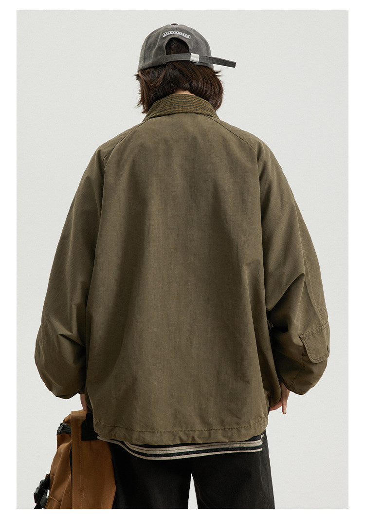 Japanese Vintage Workwear Lapel Jacket – Relaxed Unisex Chore Coat
