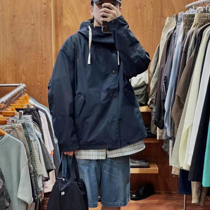 Japanese Outdoor Hooded Windbreaker Jacket – Lightweight Waterproof Unisex Streetwear – Japanese vintage | yamalin clothes | Yamalinclothes