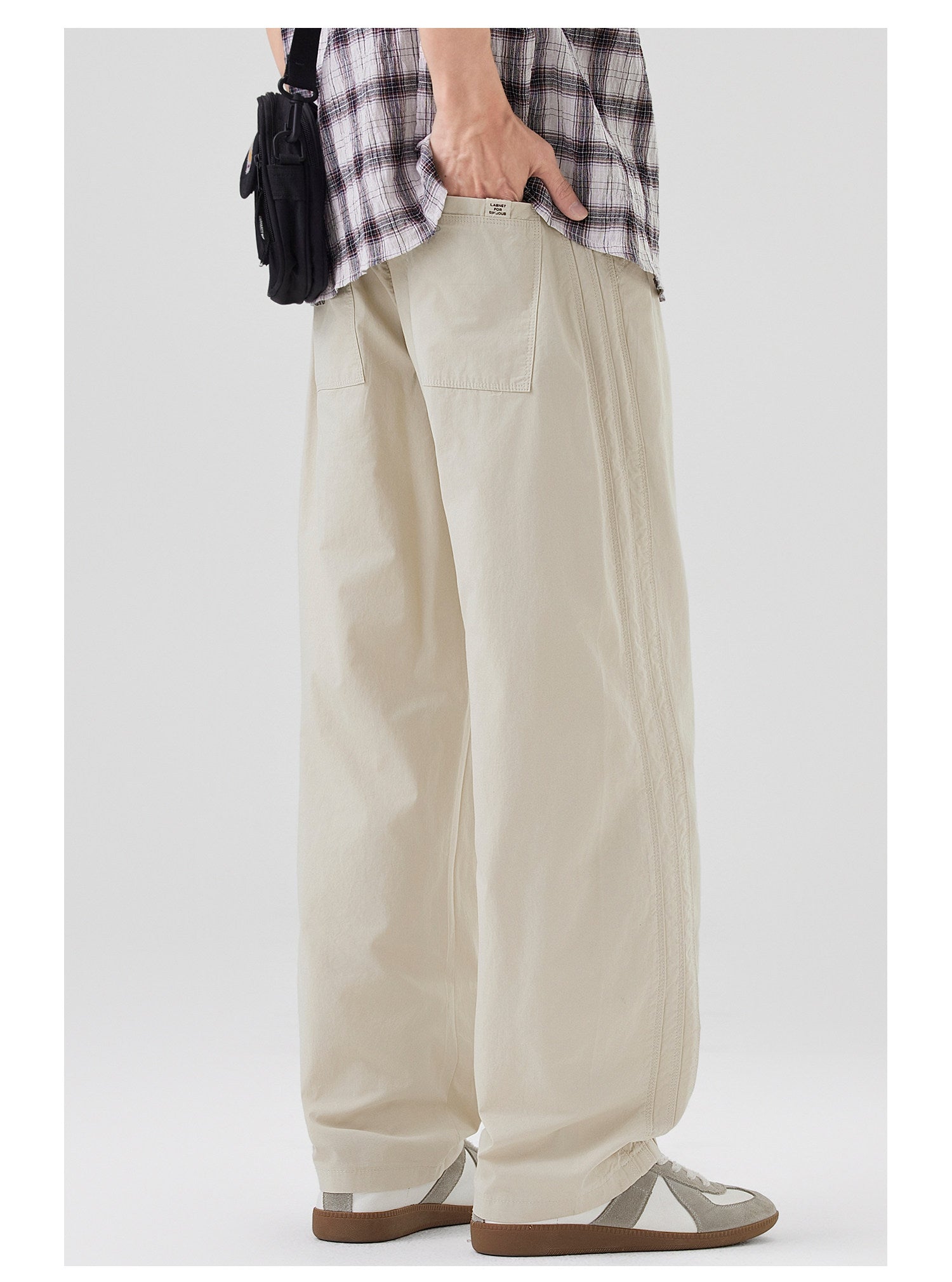 2026 Spring/Summer 170g Lightweight Japanese Cotton Straight Slacks Men's Wide-Leg Anti-Wrinkle Cargo Pants | Japanese vintage | yamalin clothes | Yamalinclothes