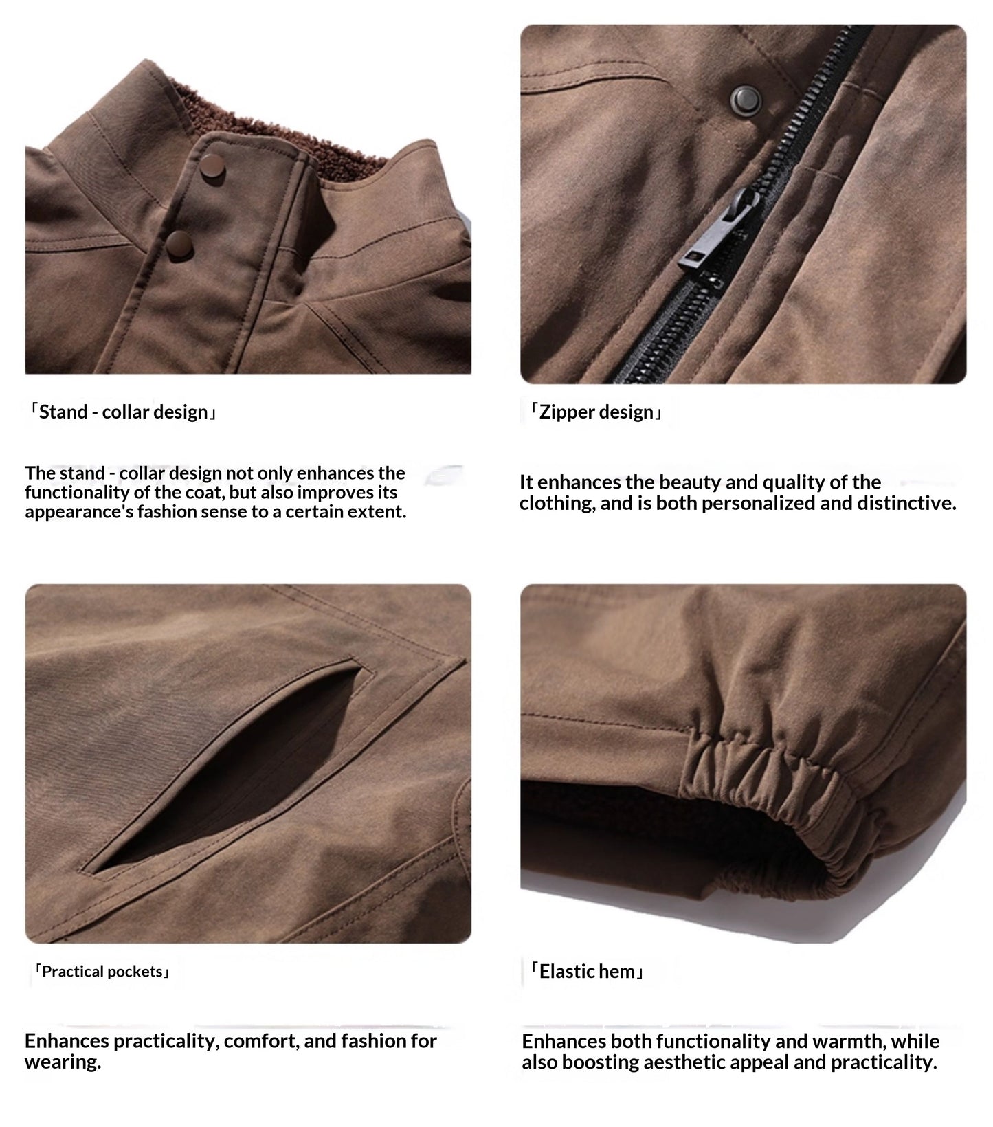 American vintage brown jacket for men, spring/autumn Merrad fleece-lined thickened loose motorcycle couple jacket – Japanese vintage | yamalin clothes | Yamalinclothes