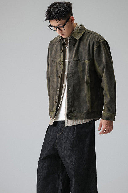 Tie-Dye Washed Cargo Jacket – American Vintage Oversized Unisex