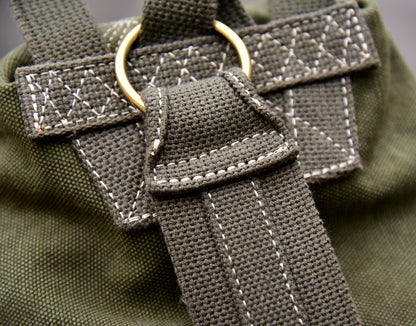 حقيبة كتف واحدة قماش سميك صناعة ثقيلة للرجال، حقيبة كروس عتيقة، حقيبة كاجوال، حقيبة صدر بنمط عسكري 8453