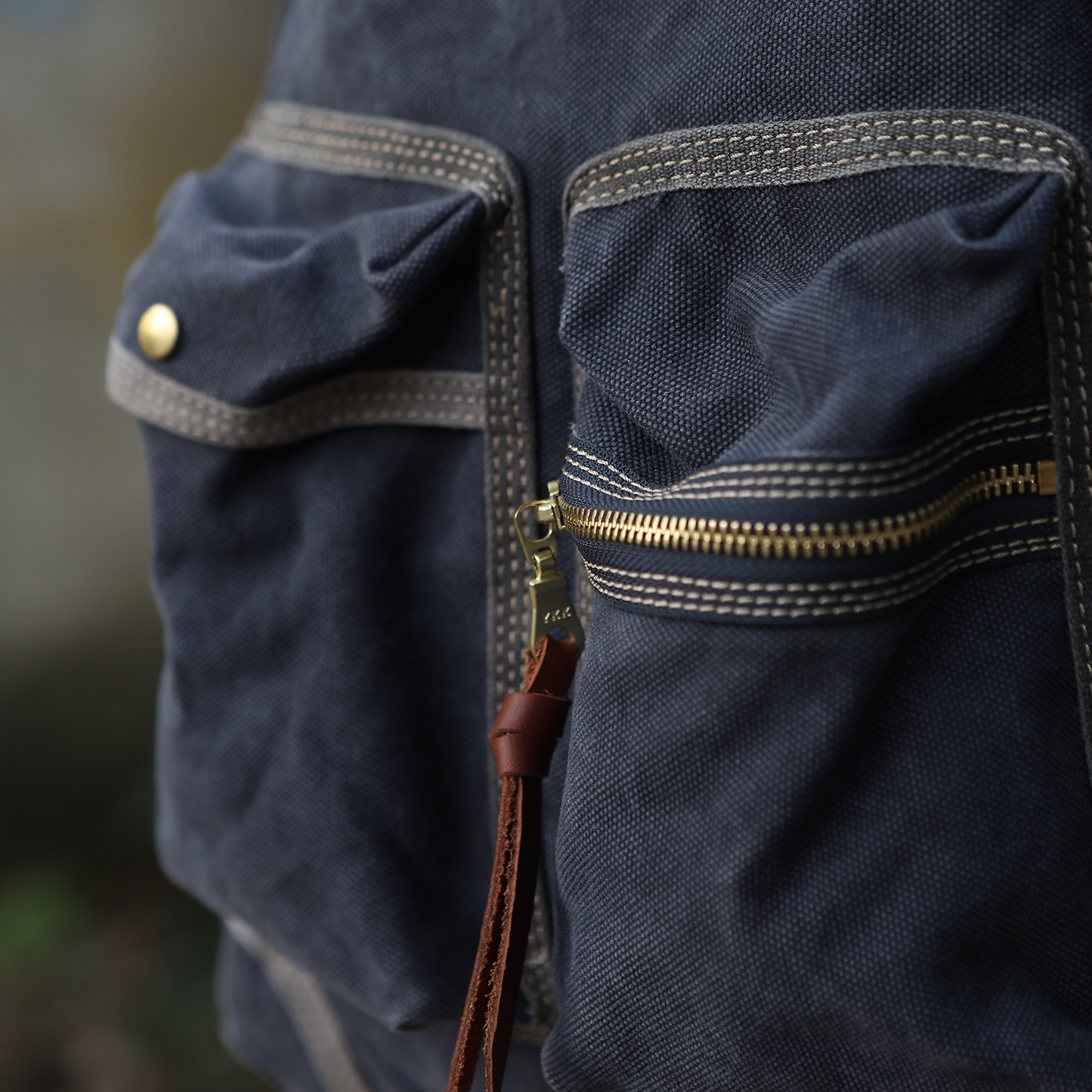 Vintage Canvas Backpack – 20oz Heavyweight Leather Trim