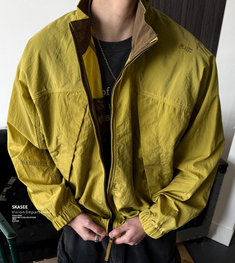Quick-Dry Stand-Collar Outdoor Jacket – Mountain Oversized Unisex – Japanese vintage | fall outfits 2026 | fall winter outfits | classy winter outfits | lazy comfy outfits | japanese streetwear | vintage workwear | yamalin clothes | Yamalinclothes