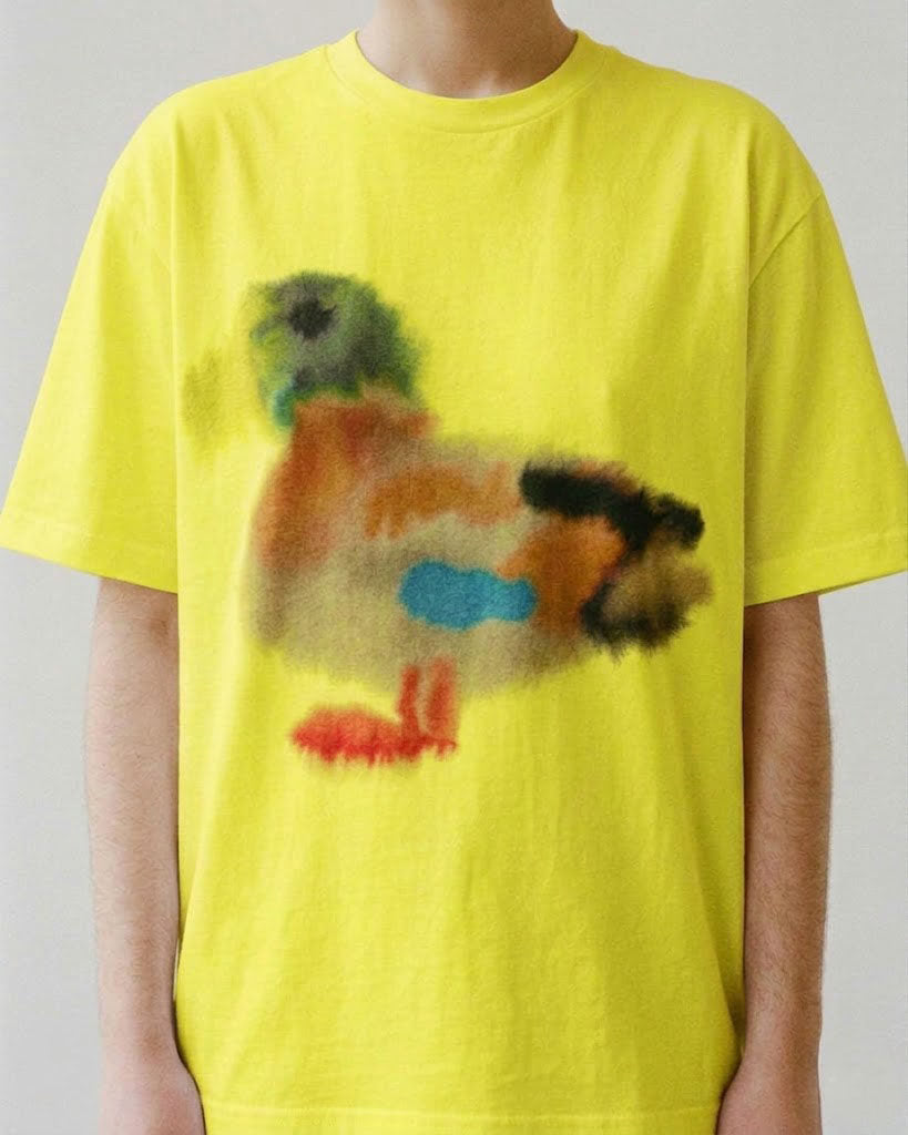 {{ Wang Youbing Studio Heavyweight 260g Artistic Graffiti Little Duck Oversized Short Sleeve T-Shirt – Streetwear Tee – Japanese vintage | yamalin clothes | Yamalinclothes }}
