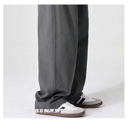 {{ Japanese Tencel Lyocell Loose Straight Cargo Pants – Cool Summer Slacks for Men – Japanese vintage | yamalin clothes | Yamalinclothes }}
