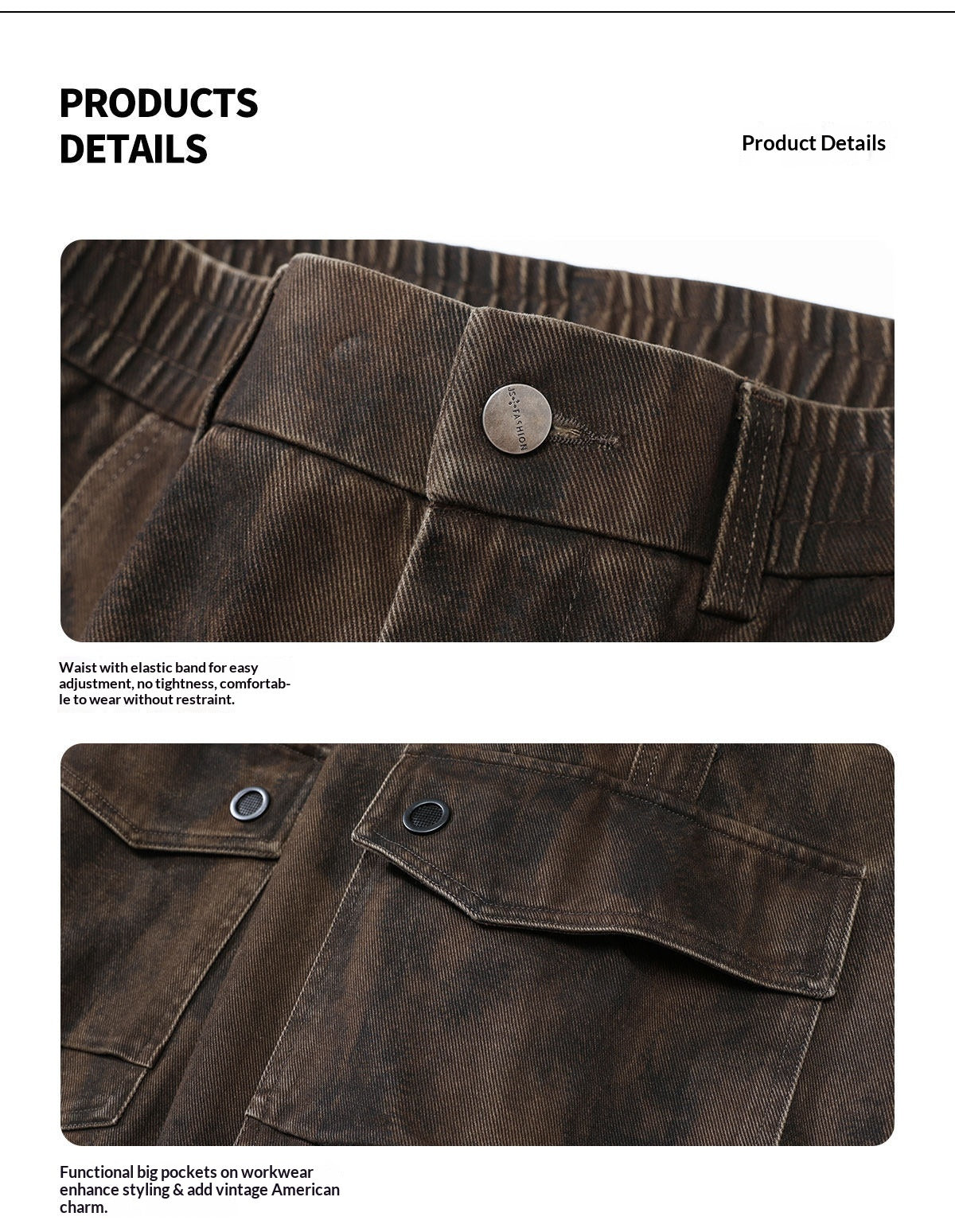 design sense worn cargo pants men's American retro dirtyfit loose casual wide-leg long pants | Japanese vintage | yamalin clothes | Yamalinclothes