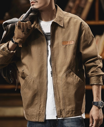 Detroit Vintage Cargo Jacket – Washed Cotton American Workwear Barn Coat for Men | Japanese vintage | yamalin clothes | Yamalinclothes