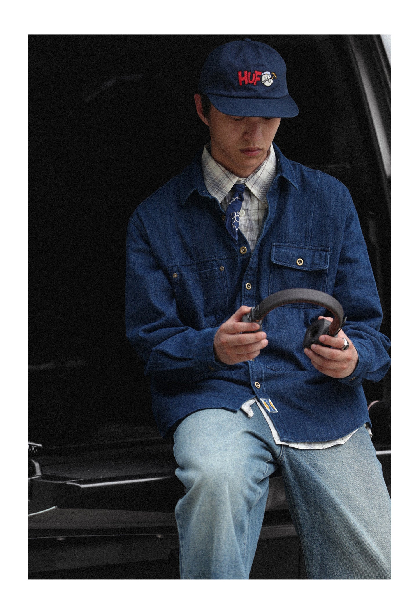 Japanese Vintage Denim Shirt – Loose Long Sleeve Men – Japanese vintage | yamalin clothes | Yamalinclothes