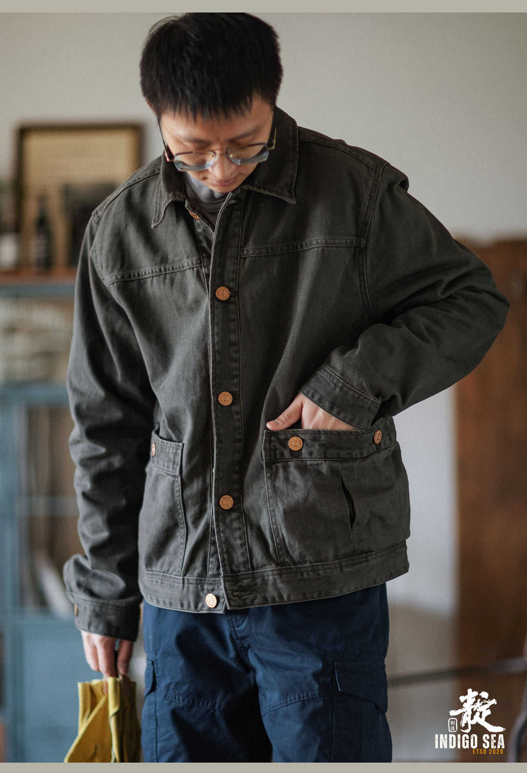 Washed Distressed Cargo Lapel Cotton Jacket – Vintage Loose Unisex